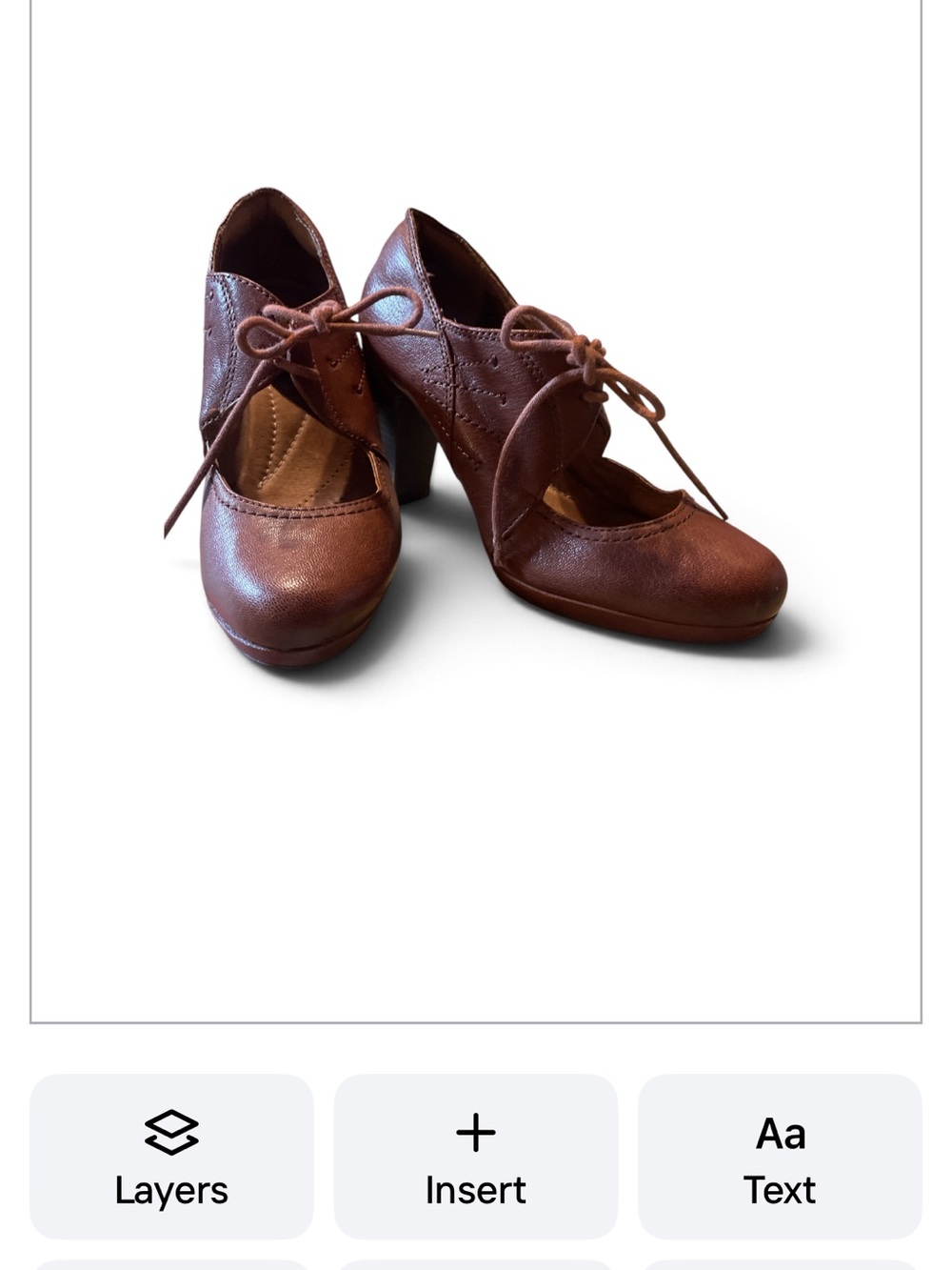 Women’s Brown Lace-Up Heels.  Clarks brand